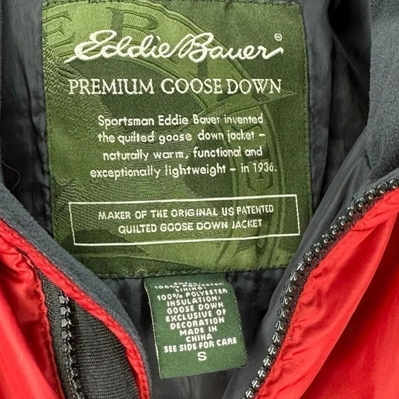 Eddie Bauer premium quilted goose down men’s S ginger red puffer vest - Picture 8 of 8